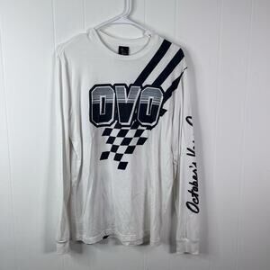 OVO October's Very Own Owl Checkered Long Sleeve T SHIRT Medium Hip Hop